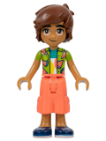 LEGO frnd579 Friends Leo - Lime Watermelon Shirt, Coral Trousers Cropped Large Pockets, Dark Blue Shoes