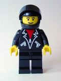 LEGO lea005 Leather Jacket with Zippers - Black Legs, Black Helmet, Black Visor, Male