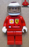 LEGO rac035s F1 Ferrari - K. Raikkonen with Helmet White Decorated - with Torso Stickers (8144-2)